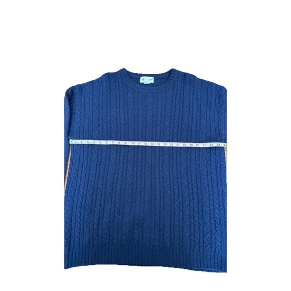 VTG Eddie Bauer Sweater Mens X-Large Navy Cable Knit Wool Grandpa Fisherman 90s - Picture 5 of 16